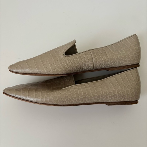 Vince Clark Loafers 7 Square-Toe Croc-Embossed Leather - Picture 6 of 9